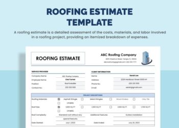 Roofing Estimate Template Free Download