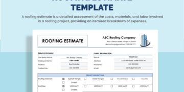 Roofing Estimate Template Free Download