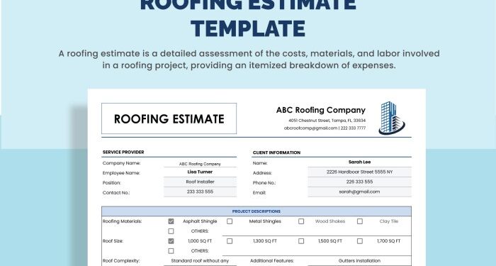 Roofing Estimate Template Free Download